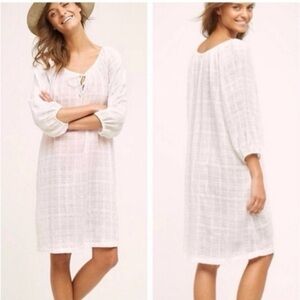 Anthropologie Mermaid Coastland Beach Cover-Up White Midi Dress Swim Tunic